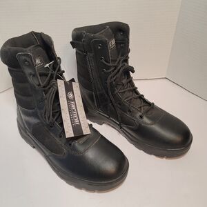 Tactical Performance Waterproof Leather Black Duty Boots Mens 10.5 Paracord NWT